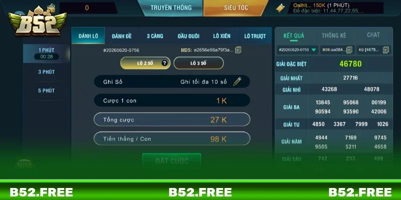Có nhiều cách chơi lô đề siêu tốc tại cổng cược B52