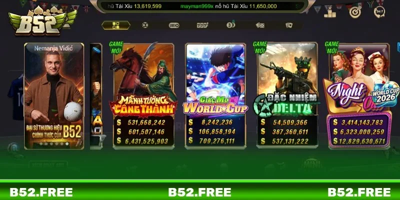 Giấc Mơ World Cup B52 là trò chơi slots độc quyền tại cổng game