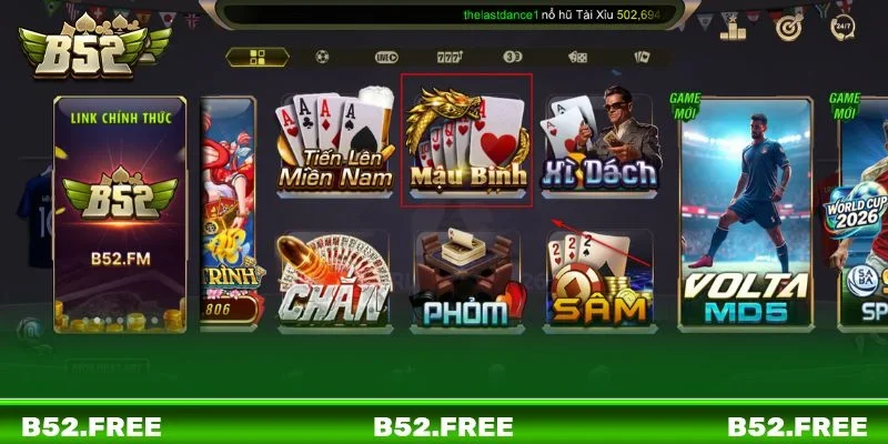 Mậu Binh B52 được hội viên rất yêu thích tại sảnh cược Game bài.
